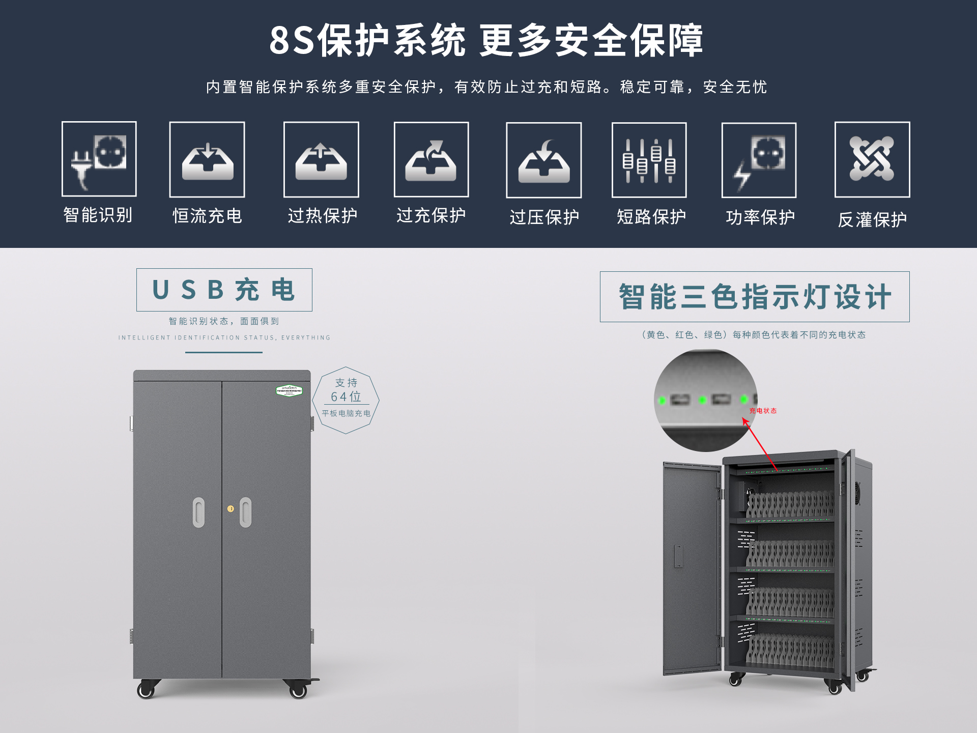 学生平板充电杂乱？安和力平板充电柜重构设备秩序，让平板电脑秩序充电